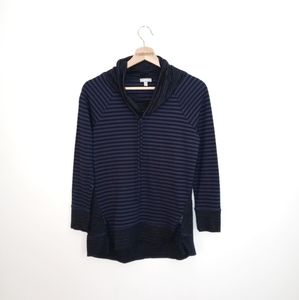 Talbots T by Talbots Cowl Neck Pullover Sweatshirt Striped Small Petite